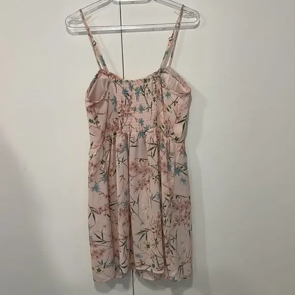XHILARATION summer pink floral short dress emipire waist corset top small - Picture 5 of 8